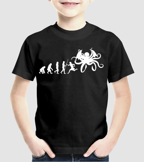 Cthulhu evolution minta fekete pólón
