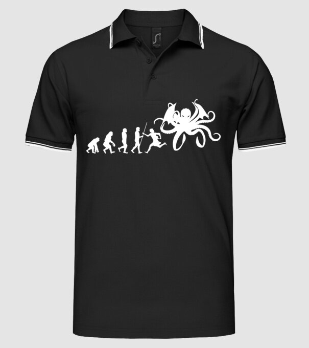Cthulhu evolution minta fekete pólón