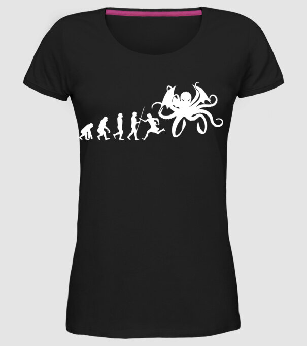 Cthulhu evolution minta fekete pólón