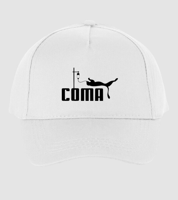Coma minta fehér pólón