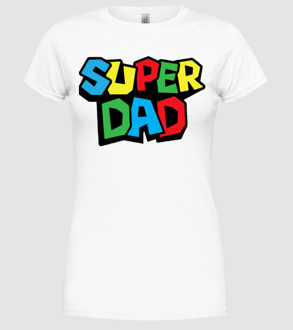 Super Dad minta fehér pólón