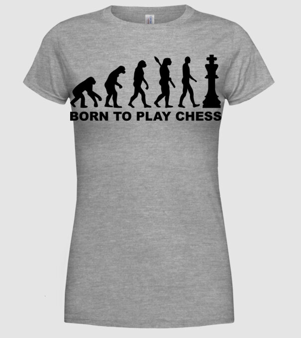Born to play chess minta szürke pólón