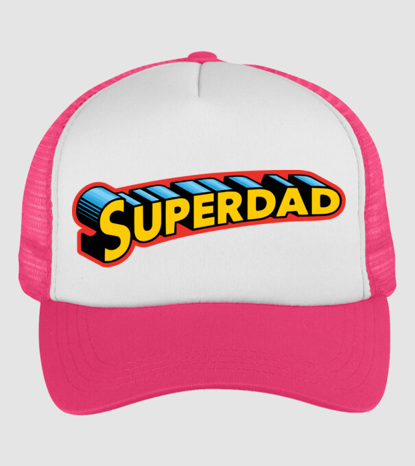 Szuper apa minta neonpink pólón