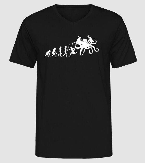Cthulhu evolution minta fekete pólón