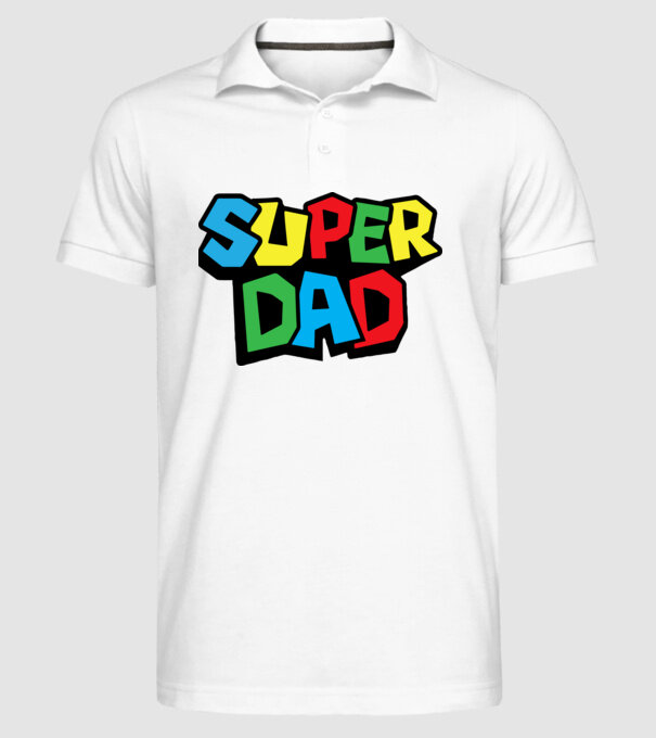 Super Dad minta fehér pólón