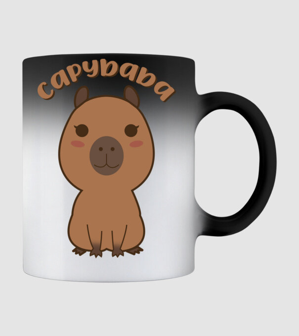 Capybaba minta fekete pólón