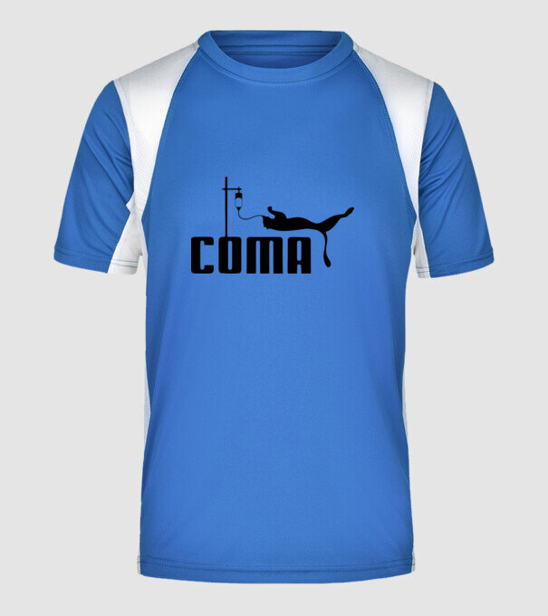 Coma minta királykék pólón