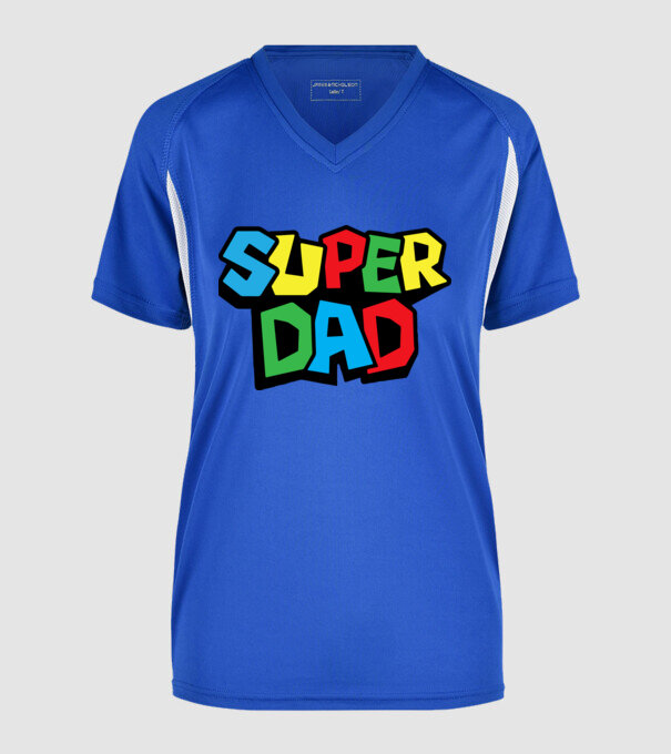 Super Dad minta királykék pólón