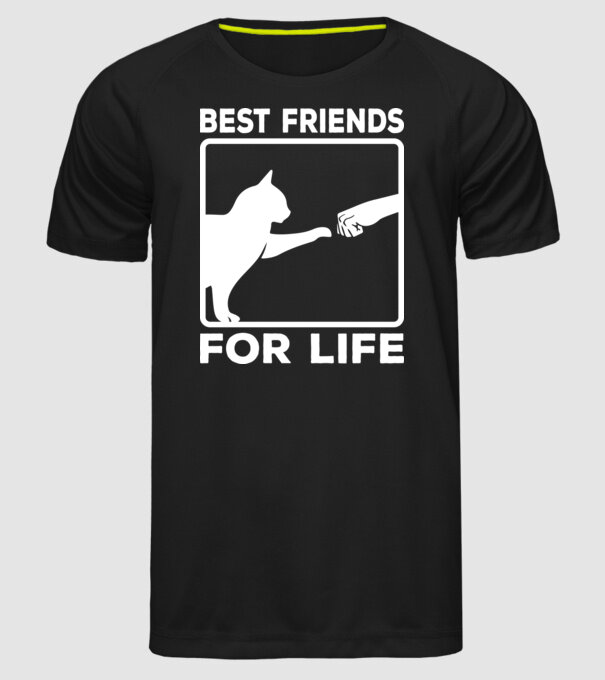 Best Friends For Life minta fekete pólón