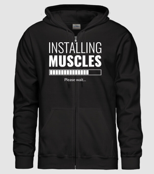 installing muscles minta fekete pólón