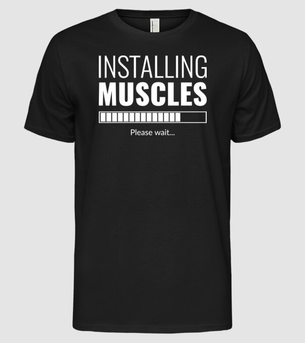installing muscles minta fekete pólón