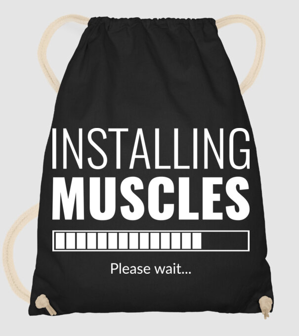 installing muscles minta fekete pólón