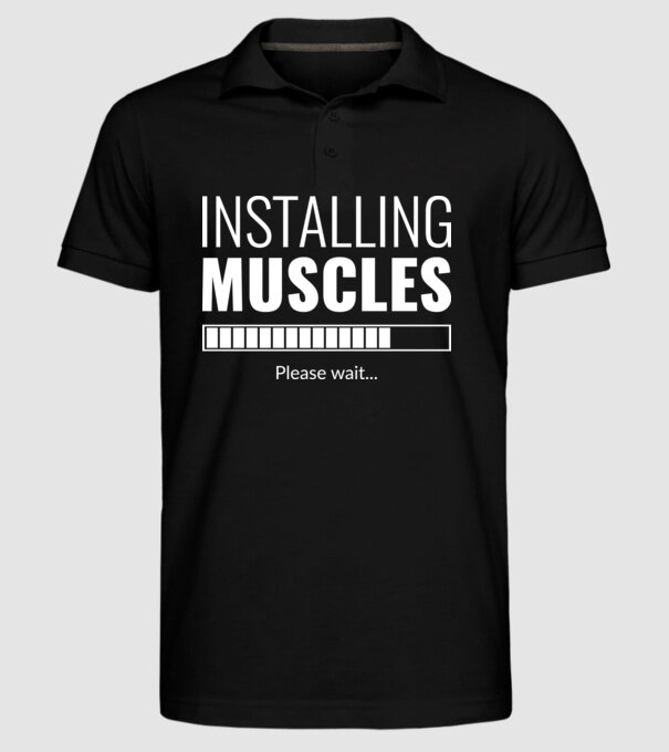 installing muscles minta fekete pólón
