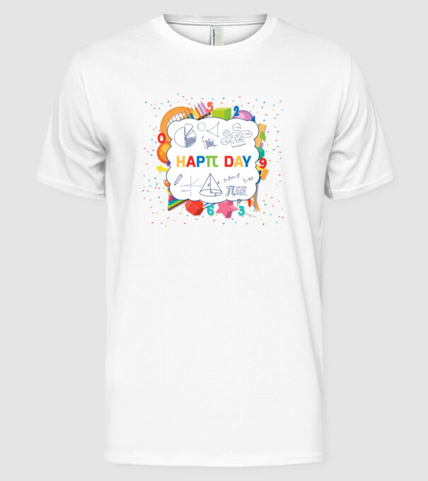 Hapπ Day minta fehér pólón