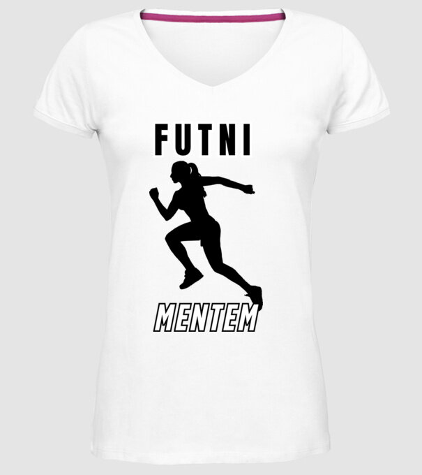 Futni mentem, futó minta nőknek minta fehér pólón