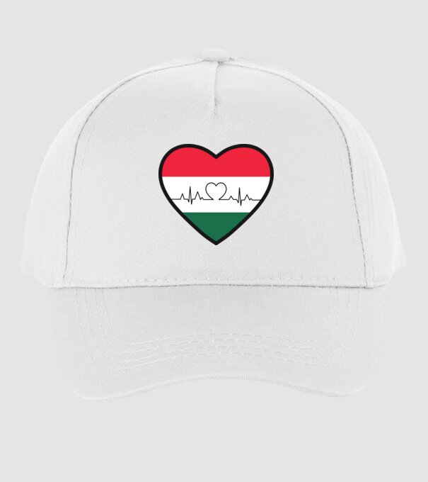 Magyarország - Magyar szív - Szurkolói minta minta fehér pólón
