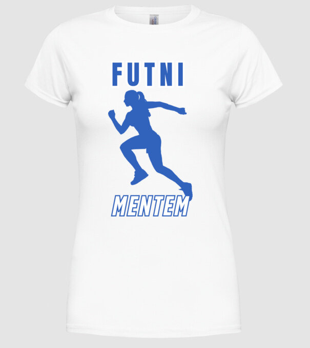 Futni mentem, futó minta nőknek minta fehér pólón