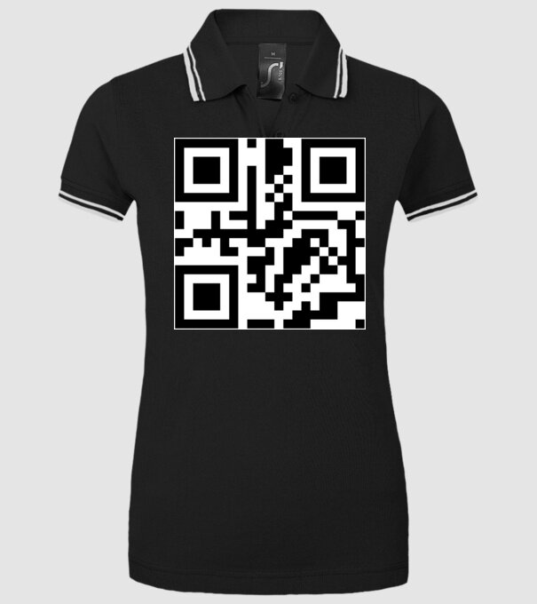 Vicces QR kód minta ˝Kapd be˝ üzenettel minta fekete pólón