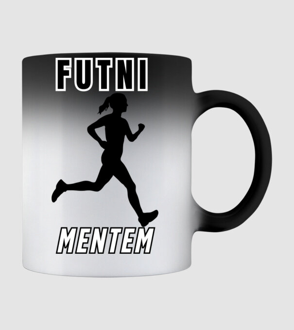 Futni mentem, futó minta nőknek minta fekete pólón