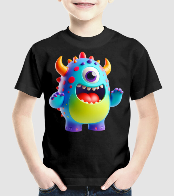 Cute Monster minta fekete pólón