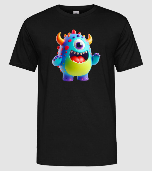Cute Monster minta fekete pólón