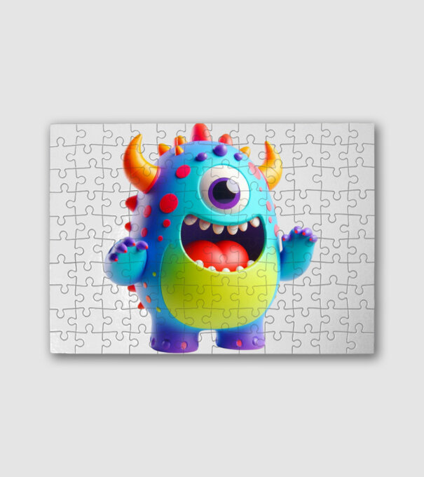 Cute Monster minta fehér pólón
