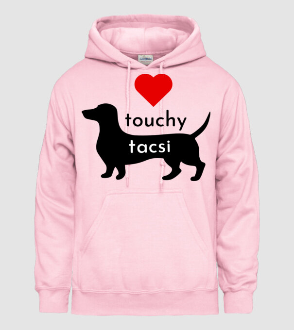 ❤️ touchy tacsi - imádnivaló tacskó (színezhető) minta világos rózsaszín pólón