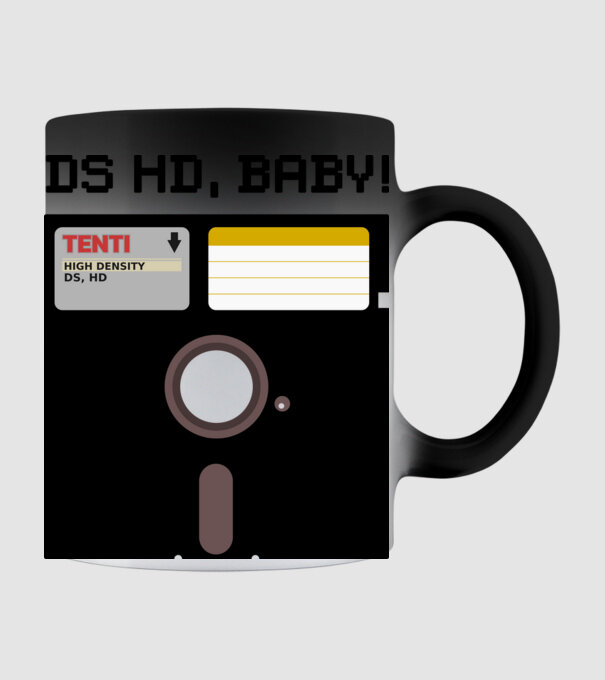 DS HD, BABY! - A floppy örök minta fekete pólón