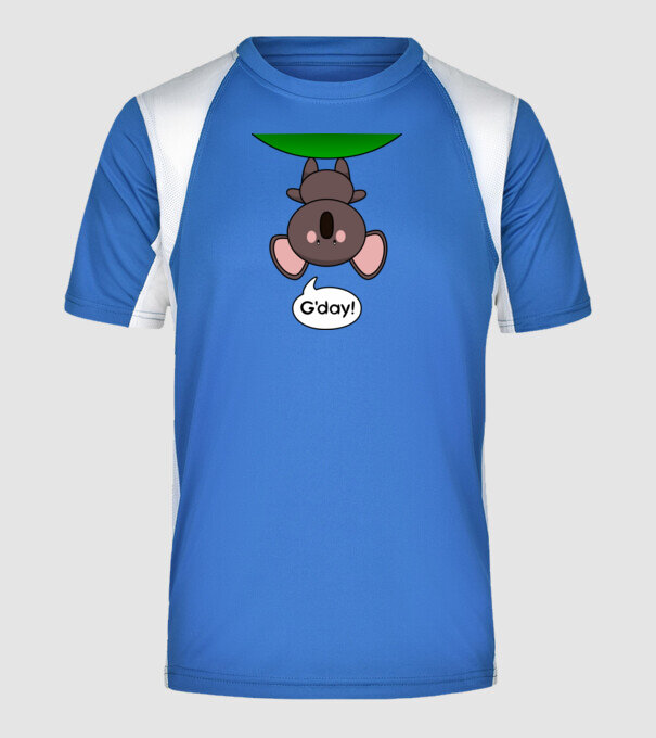 G'day - Aranyos Koala Ausztráliából minta királykék pólón