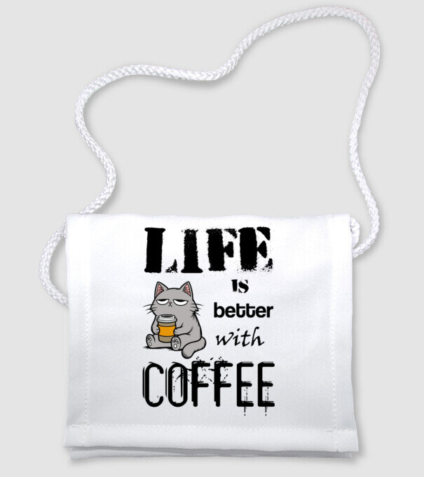 Life is better with coffee minta fehér pólón