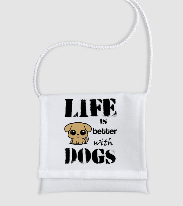 life is better with dogs minta fehér pólón