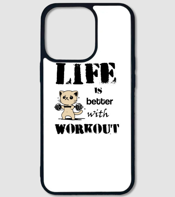 Life is better with workout minta fehér pólón