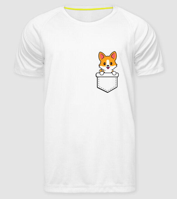 corgi_zseb minta fehér pólón