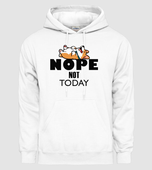 Nope, not today corgi minta fehér pólón