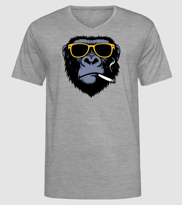 gorilla2 minta szürke pólón