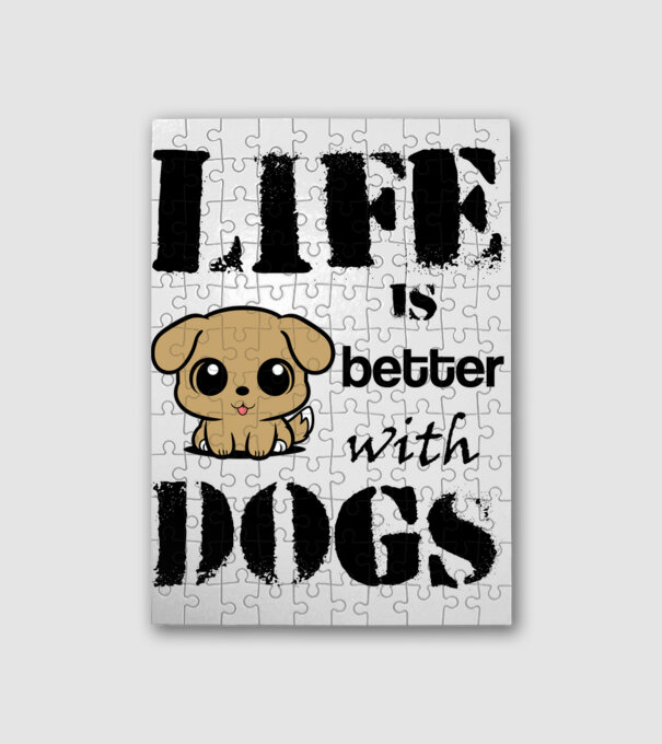 life is better with dogs minta fehér pólón