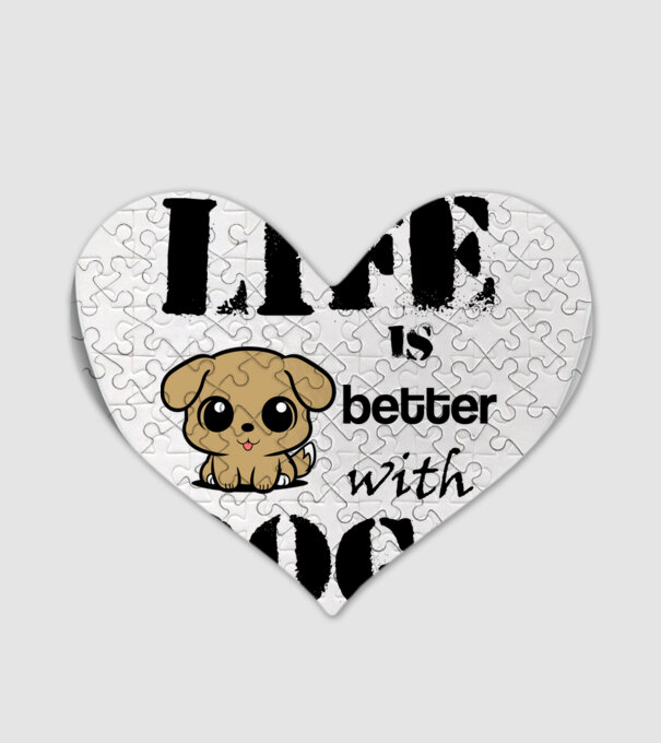 life is better with dogs minta fehér pólón