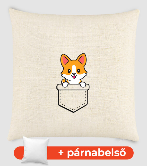 corgi_zseb minta homokszín pólón