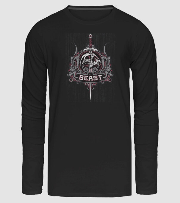 Beast minta fekete pólón