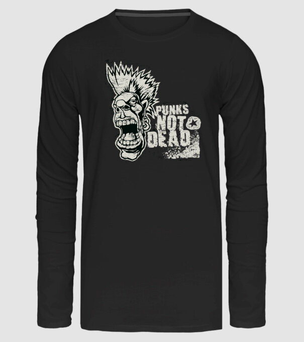 Punks Not Dead minta fekete pólón