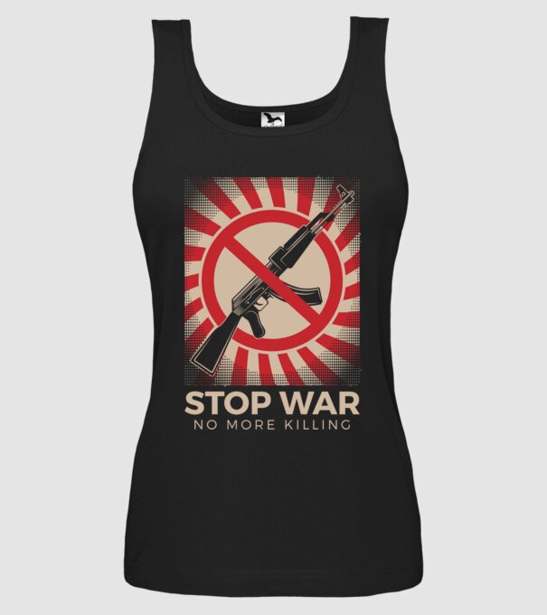 Stop War 1 minta fekete pólón