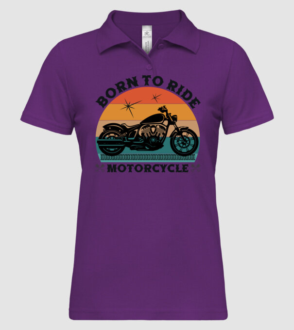 Born To Ride Motorcycle minta menta pólón