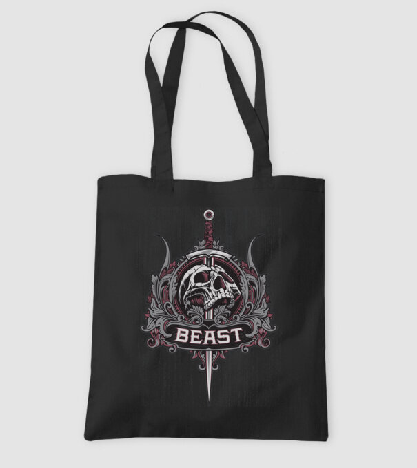 Beast minta fekete pólón