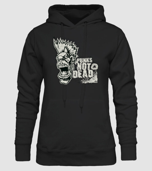 Punks Not Dead minta fekete pólón