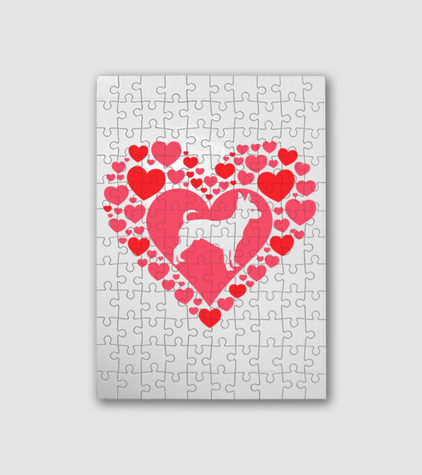 Heart Dog minta fehér pólón