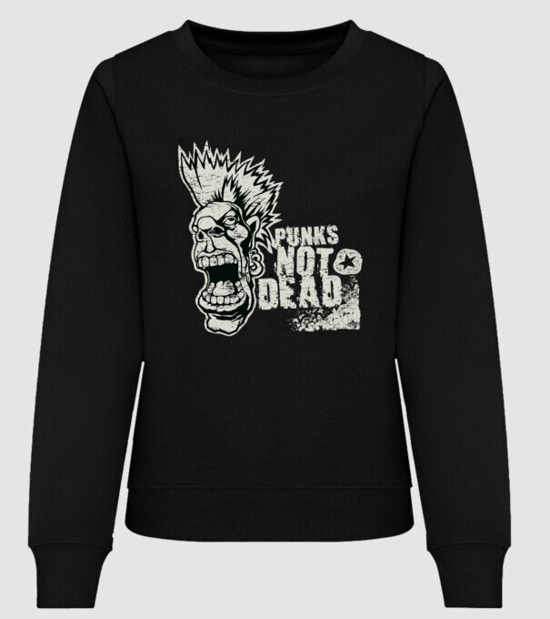 Punks Not Dead minta fekete pólón