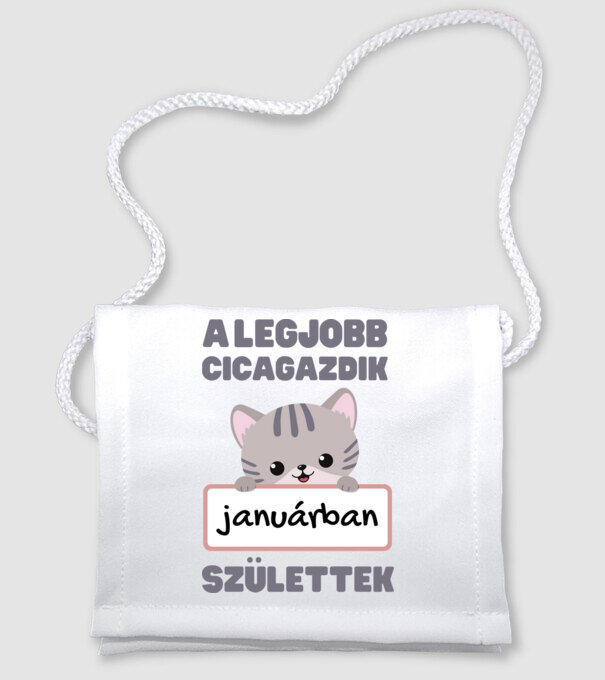 A legjobb cicagazdik januárban születtek minta fehér pólón