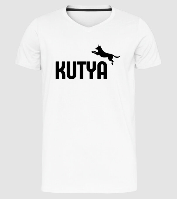 Kutya minta fehér pólón