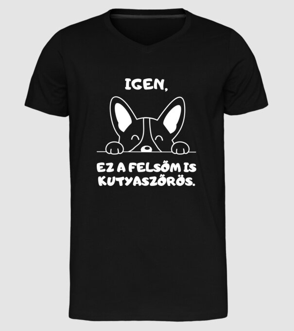 Igen, ez a felsőm is kutyaszőrös minta fekete pólón