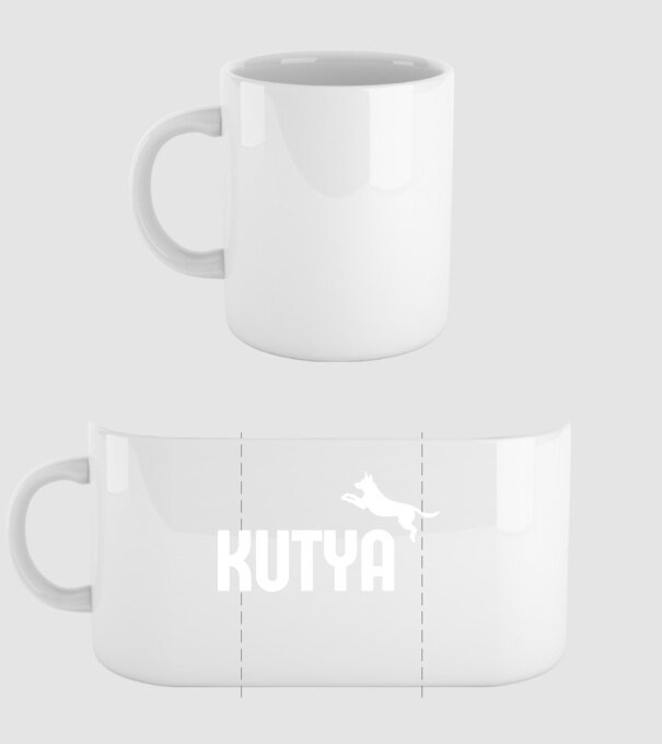 Kutya minta fehér pólón